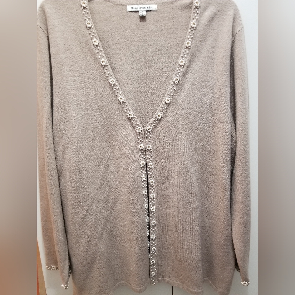 Seed Pearl Trimmed Cardigan